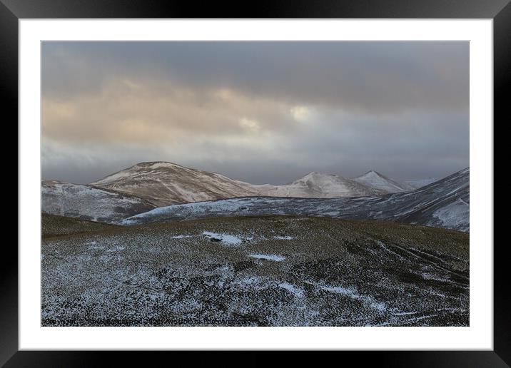 Snowy Pentland Hills Framed Mounted Print by Pawel Burdzynski