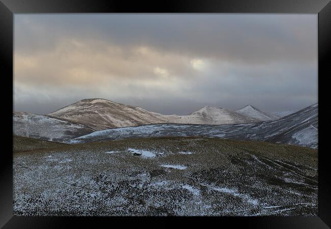 Snowy Pentland Hills Framed Print by Pawel Burdzynski