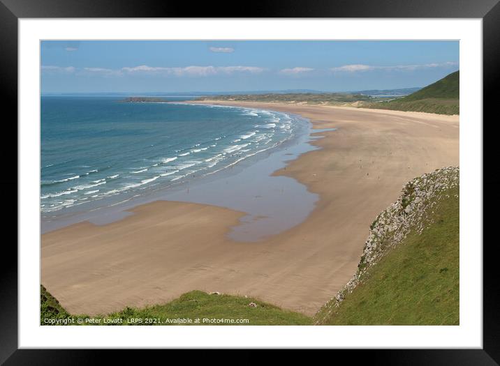 Rhossili beach on the Gower Peninsula, South Wales Framed Mounted Print by Peter Lovatt  LRPS
