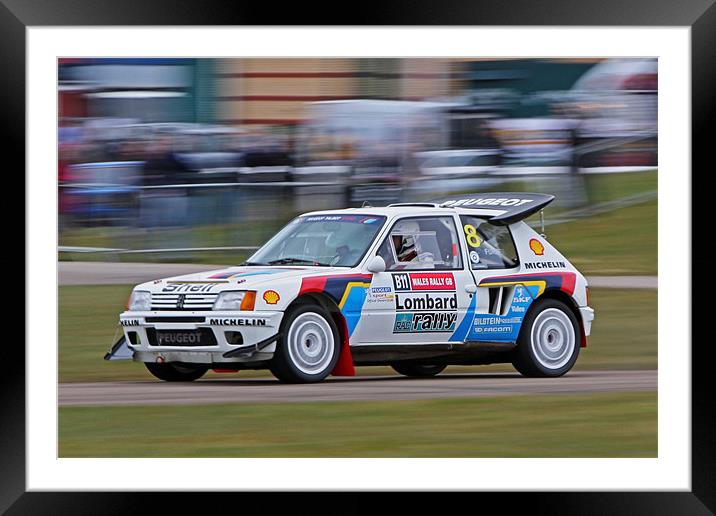 Peugeot 205 T16 Evo Rallycar Framed Mounted Print by Phil Hall