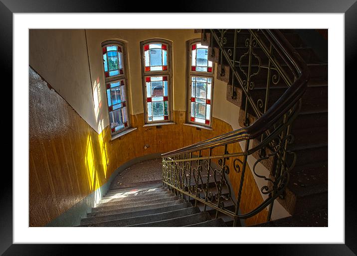 Post office stairs Framed Mounted Print by Nathan Wright