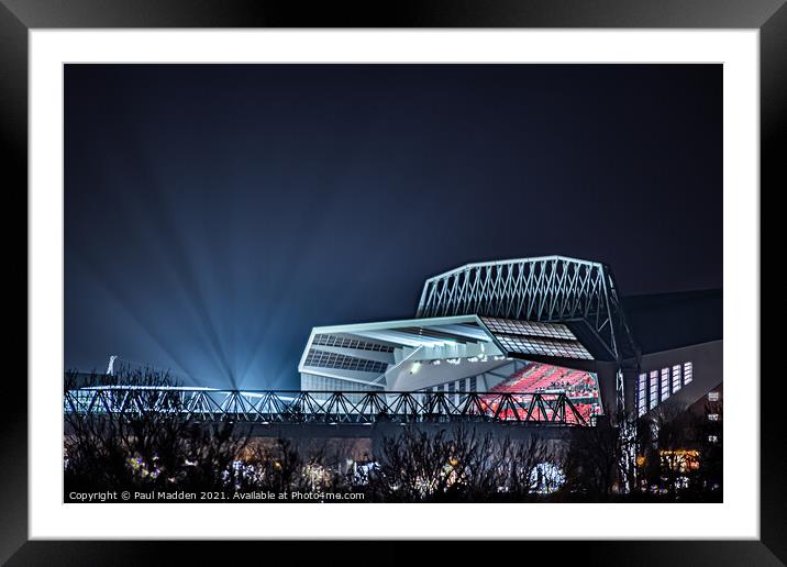Anfield in the night Framed Mounted Print by Paul Madden