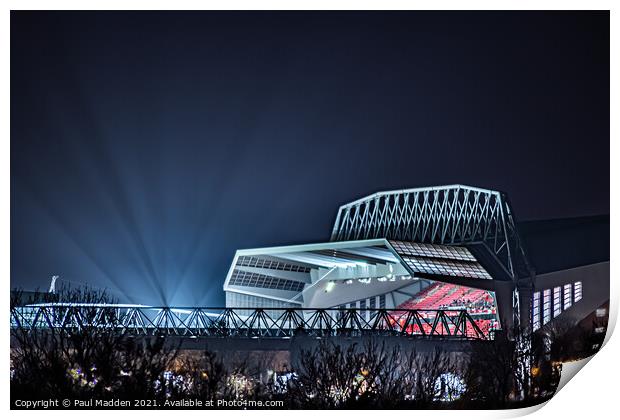 Anfield in the night Print by Paul Madden