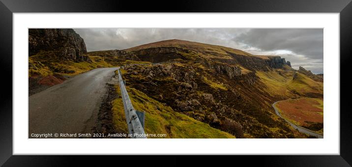 The road up to the carpark for a walk to the Quirang. Framed Mounted Print by Richard Smith