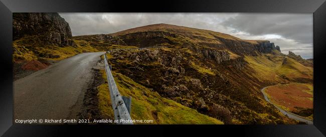 The road up to the carpark for a walk to the Quirang. Framed Print by Richard Smith