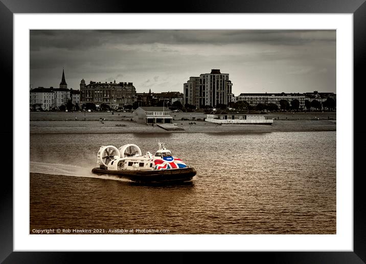 Speeding cross the Solent  Framed Mounted Print by Rob Hawkins