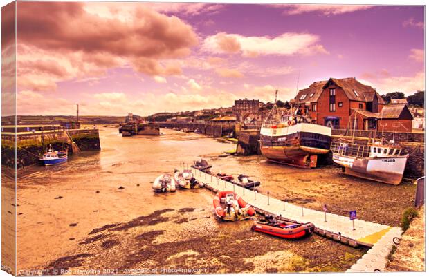 Padstow Harbour Fishing boats  Canvas Print by Rob Hawkins