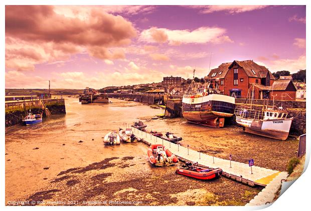 Padstow Harbour Fishing boats  Print by Rob Hawkins