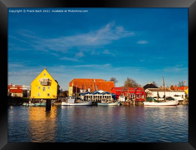 Karrebaeksminde small harbor with boats in rural Denmark Framed Print by Frank Bach