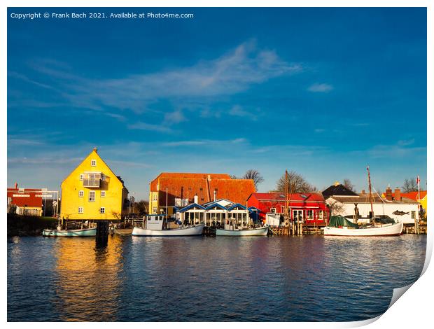 Karrebaeksminde small harbor with boats in rural Denmark Print by Frank Bach