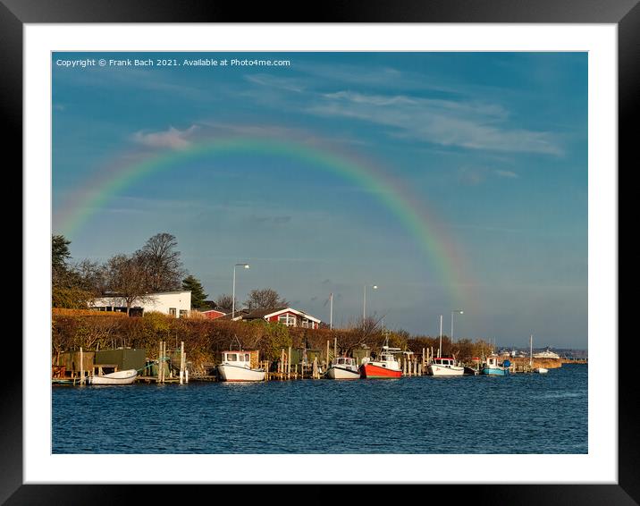 Karrebaeksminde small harbor with boats in rural Denmark Framed Mounted Print by Frank Bach