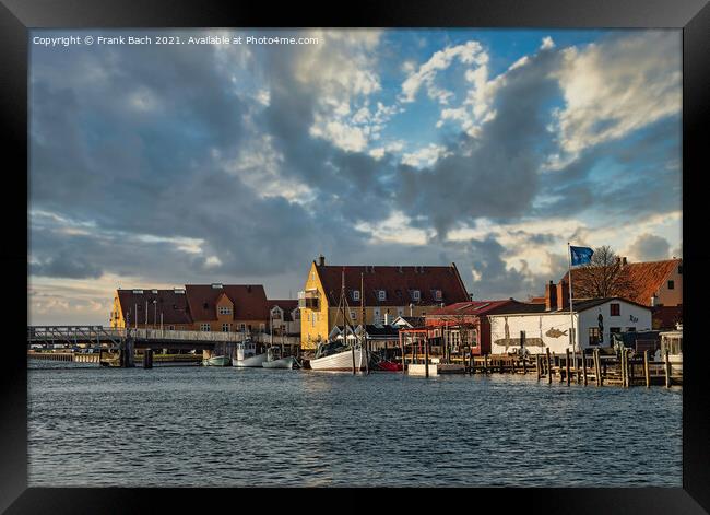 Karrebaeksminde small harbor with boats in rural Denmark Framed Print by Frank Bach