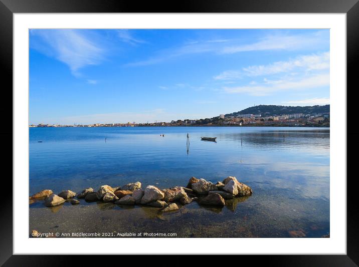 Sete from the  Lagoon Framed Mounted Print by Ann Biddlecombe