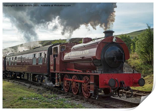 Steam Locomotive Pontypool and Blaenavon Railway  Print by Nick Jenkins