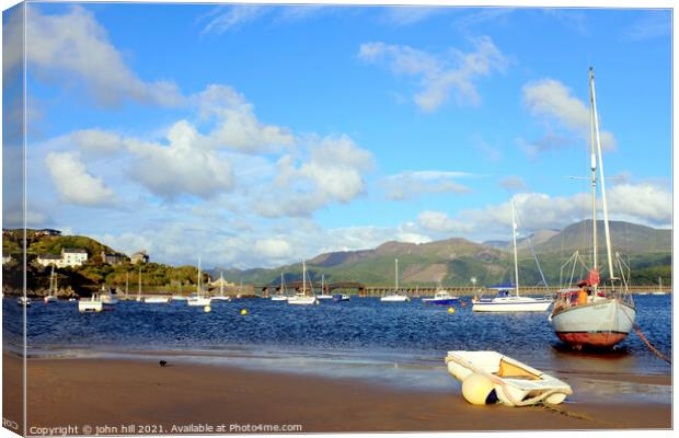 Barmouth harbor in Wales. Canvas Print by john hill