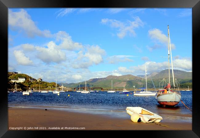 Barmouth harbor in Wales. Framed Print by john hill