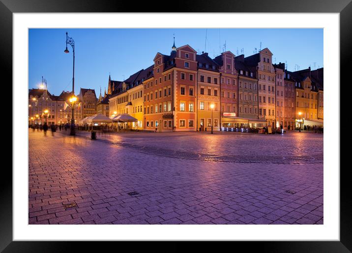 Wroclaw Old Town Market Square At Dusk Framed Mounted Print by Artur Bogacki