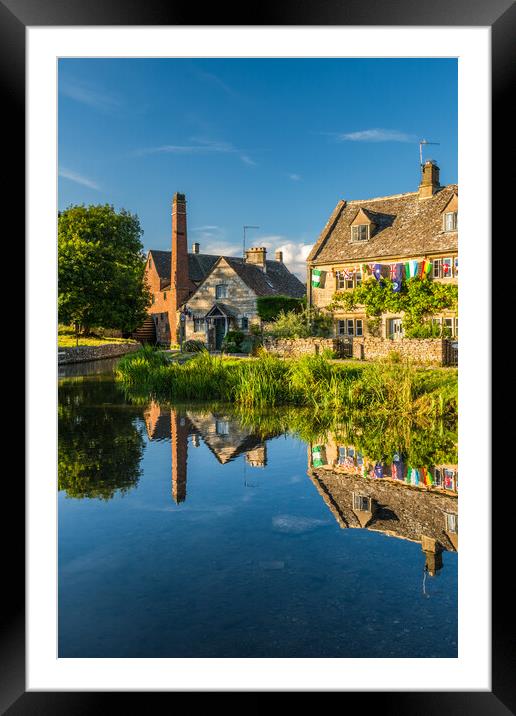 Lower Slaughter Old Mill, Cotswolds Framed Mounted Print by David Ross