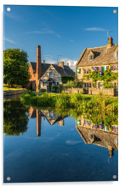 Lower Slaughter Old Mill, Cotswolds Acrylic by David Ross