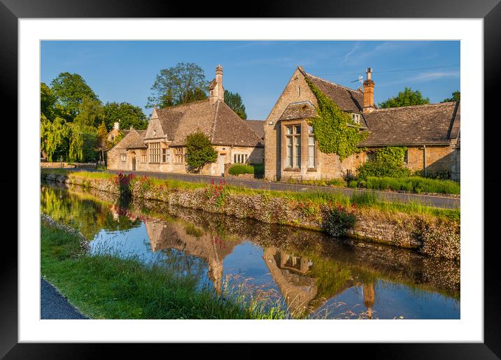Lower Slaughter and the River Eye, Cotswolds Framed Mounted Print by David Ross