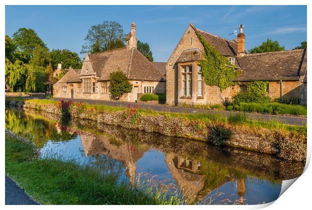 Lower Slaughter and the River Eye, Cotswolds Print by David Ross