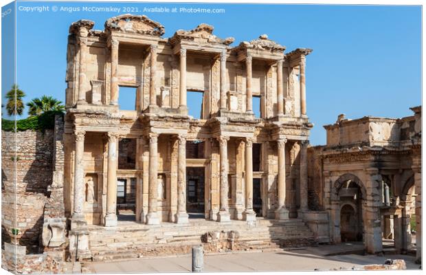 Library of Celsus at Ephesus  Canvas Print by Angus McComiskey
