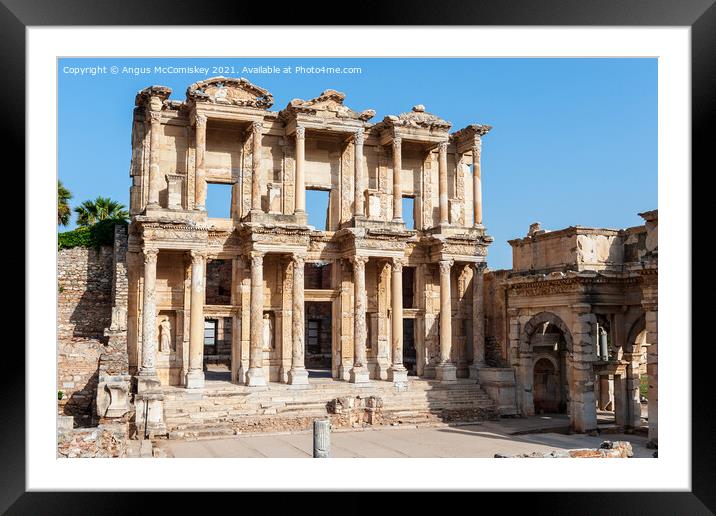 Library of Celsus at Ephesus  Framed Mounted Print by Angus McComiskey