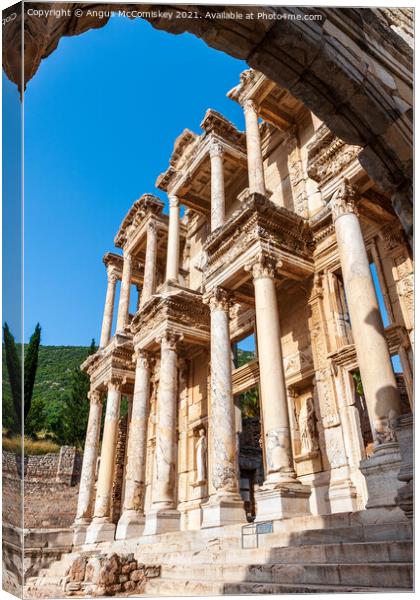Library of Celsus through the Gate of Augustus Canvas Print by Angus McComiskey