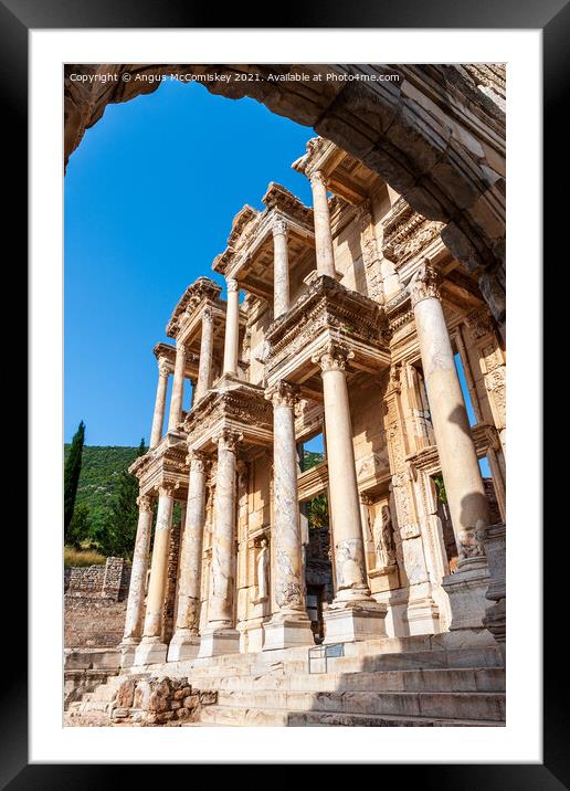 Library of Celsus through the Gate of Augustus Framed Mounted Print by Angus McComiskey