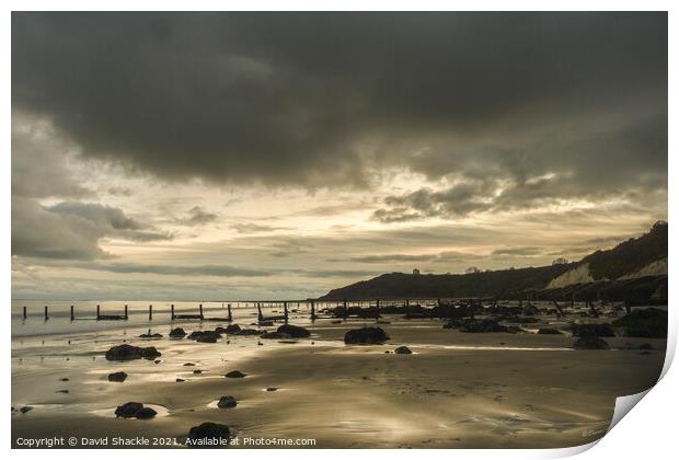 Dramatic Sunset From The Warren Folkestone Print by David Shackle