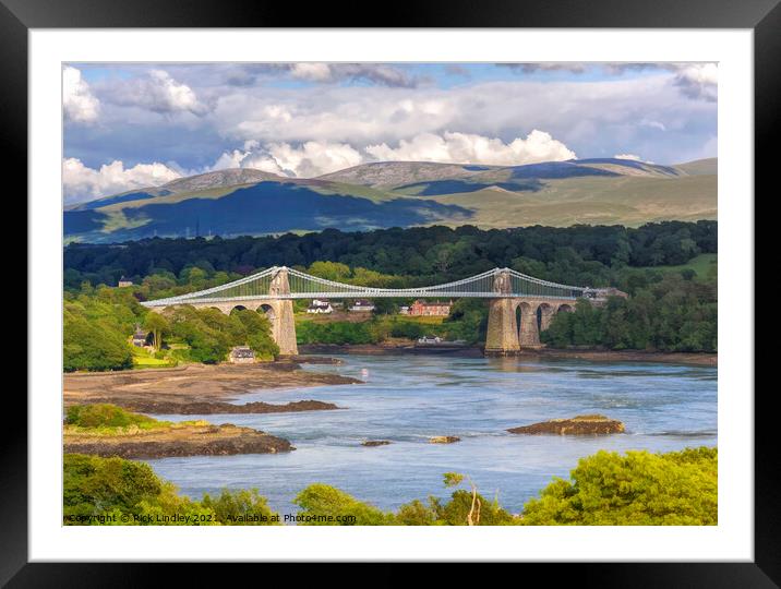 Menai Bridge Framed Mounted Print by Rick Lindley