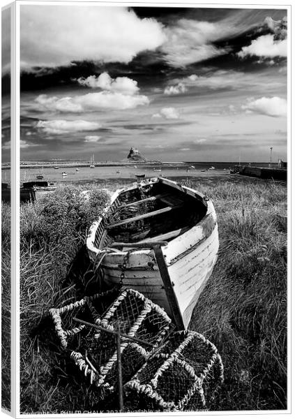  Old fishing boat on Holy Island Lindisfarne Northumberland 72 Canvas Print by PHILIP CHALK