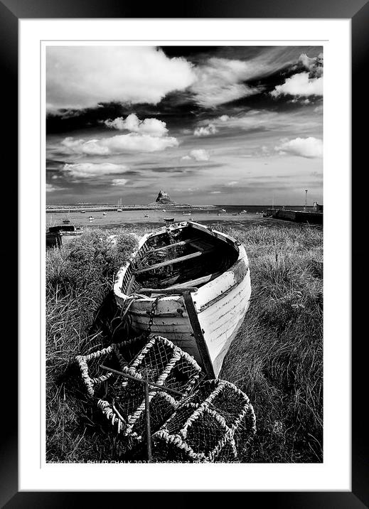  Old fishing boat on Holy Island Lindisfarne Northumberland 72 Framed Mounted Print by PHILIP CHALK