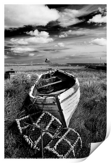 Old fishing boat on Holy Island Lindisfarne Northumberland 72 Print by PHILIP CHALK
