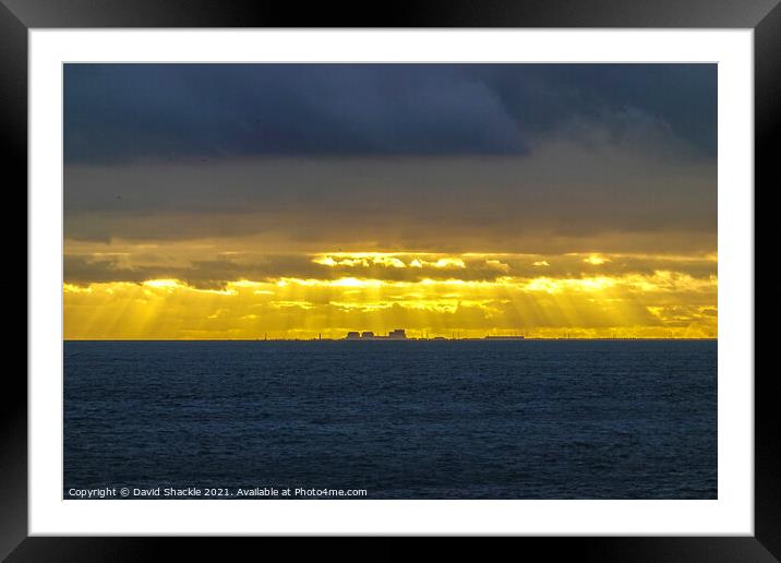 Golden Sunset Over Dungeness Power Station Framed Mounted Print by David Shackle