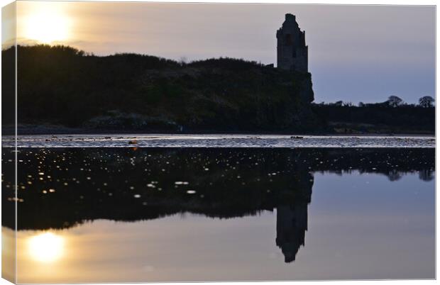 Greenan reflection just before sunset Canvas Print by Allan Durward Photography