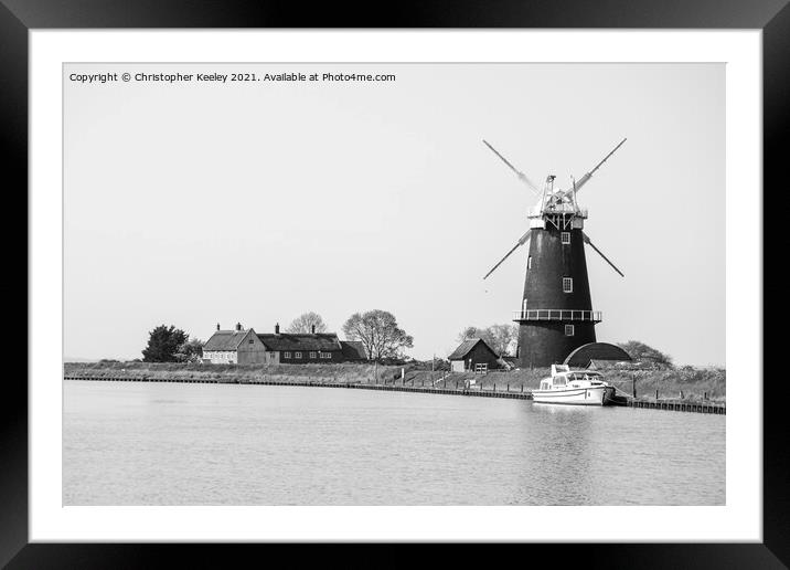 Berney Arms Windmill  Framed Mounted Print by Christopher Keeley
