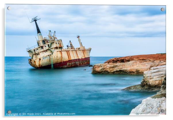 Shipwreck of Edro III, Cyprus Acrylic by Jim Monk
