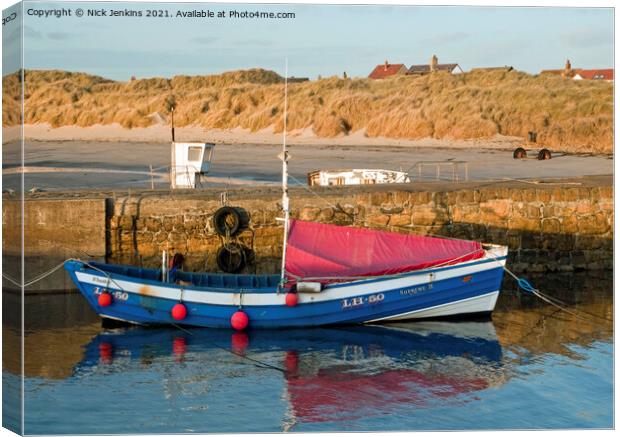 Fishing Boat Coble Beadnall Harbour Northumberland Canvas Print by Nick Jenkins