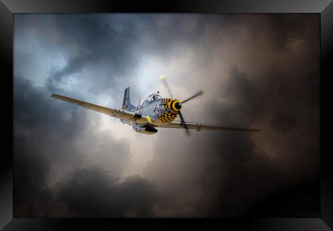 P-51 Mustang Storm Framed Print by J Biggadike