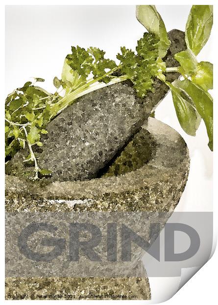 Kitchen Poster #3 - Grind  Print by Peter Bolton