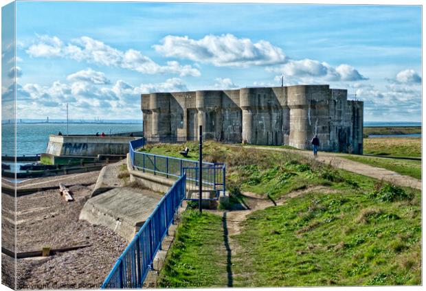 The 1899 Heavy Quick Firing Battery at The Garrison, Shoeburyness, Essex, UK. Canvas Print by Peter Bolton