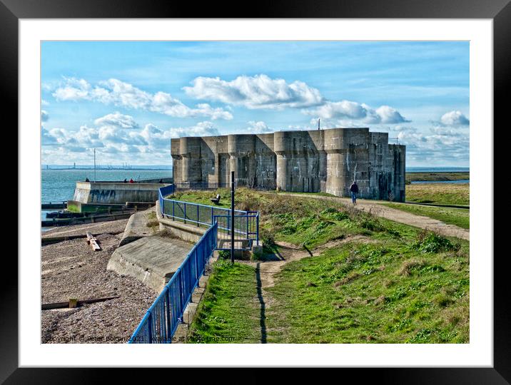 The 1899 Heavy Quick Firing Battery at The Garrison, Shoeburyness, Essex, UK. Framed Mounted Print by Peter Bolton