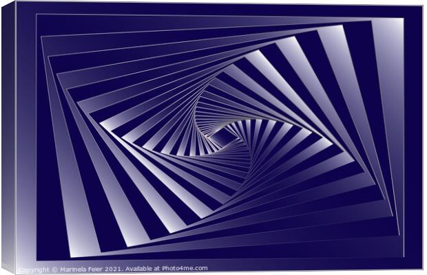 blue zebra geometry Canvas Print by Marinela Feier