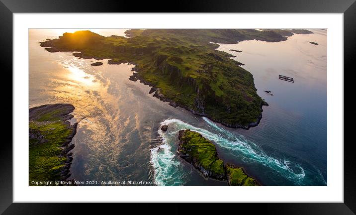 Lunga Scarba falls Framed Mounted Print by Kevin Allen