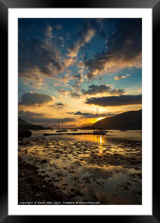 Loch Leven Scotland Sunset Framed Mounted Print by Kevin Allen