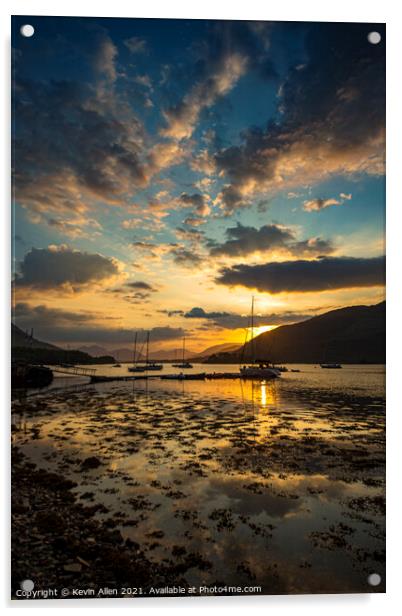 Loch Leven Scotland Sunset Acrylic by Kevin Allen