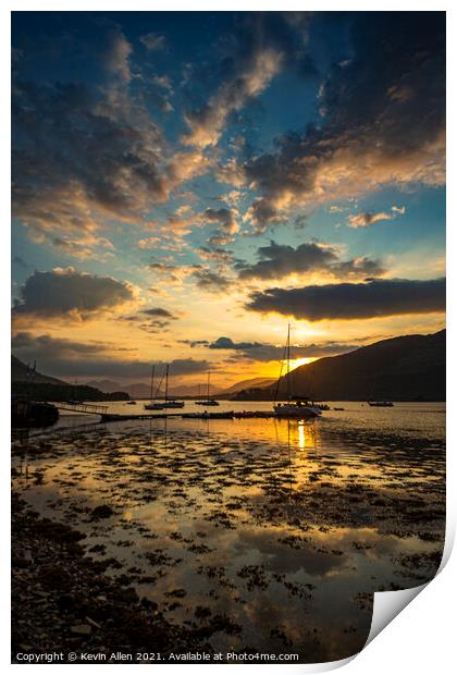 Loch Leven Scotland Sunset Print by Kevin Allen