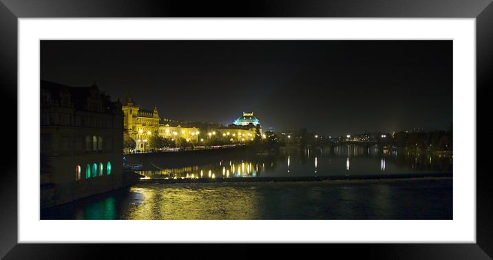 Prague - Vltava river Framed Mounted Print by Ann Garrett