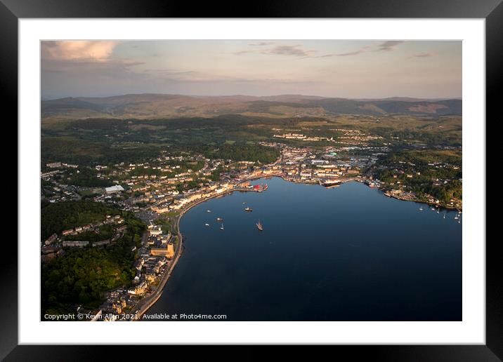 Oban from the air Framed Mounted Print by Kevin Allen